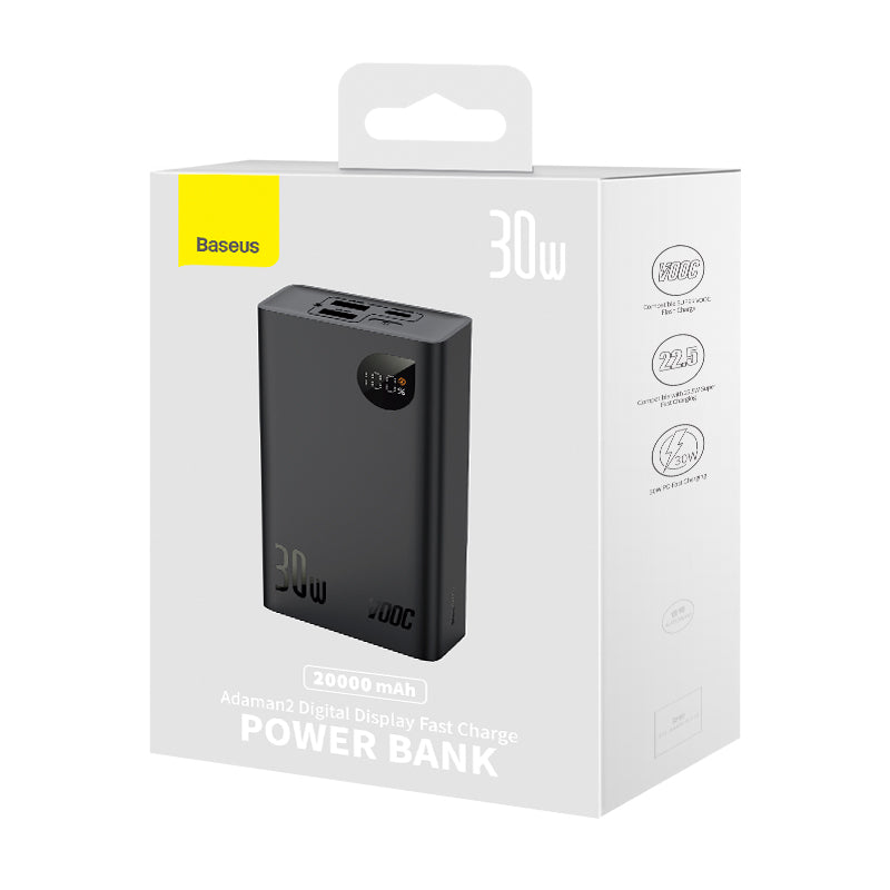 סוללת גיבוי Baseus 20,000mAh 30W Adaman2 - צבע שחור
