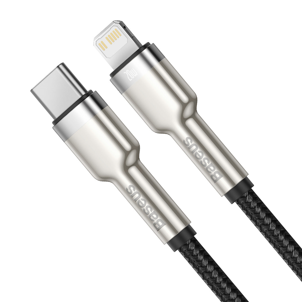 כבל מתכות סילבר USB-C לLightning מתאים ל Baseus Cafule Series Data Cable טייפ C ל-iP PD 20W