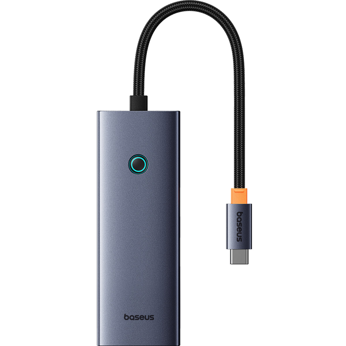 Gray USB-C hub with braided cable for Baseus UltraJoy HUB Adapter Type-C to USB3.0*1 PD 100W