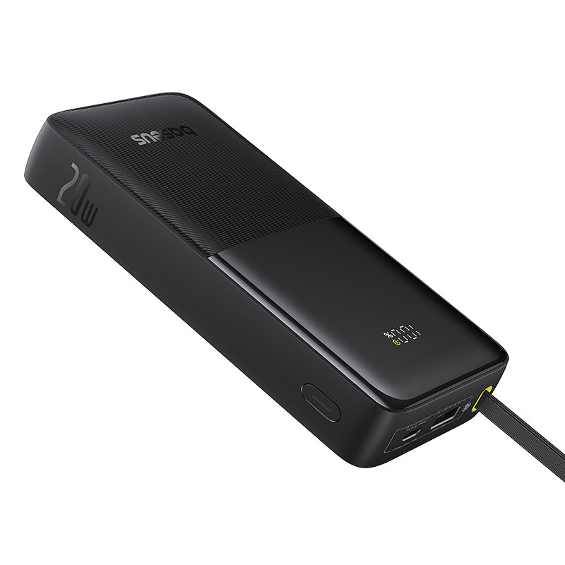 מטען נייד מפואר שחור עם תצוגה דיגיטלית ל-20000mAh ו-20W של Baseus Bipow 2