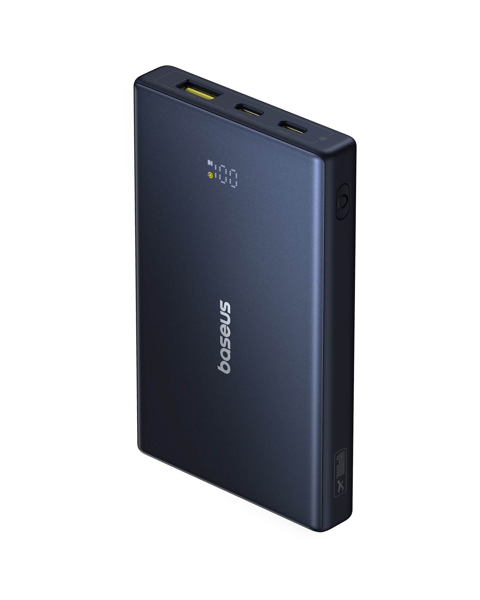 סוללת חיצונית כחולה כהה Baseus PicoGo 10000mAh 20W עם יציאות USB-A ו-USB-C