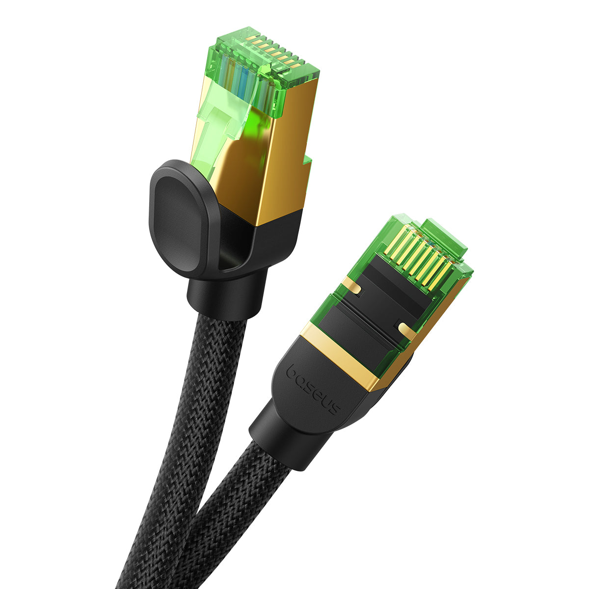 כבל Ethernet משובץ בזהב עם מחברים זהובים במהירות גבוהה של Baseus CAT8 40Gigabit
