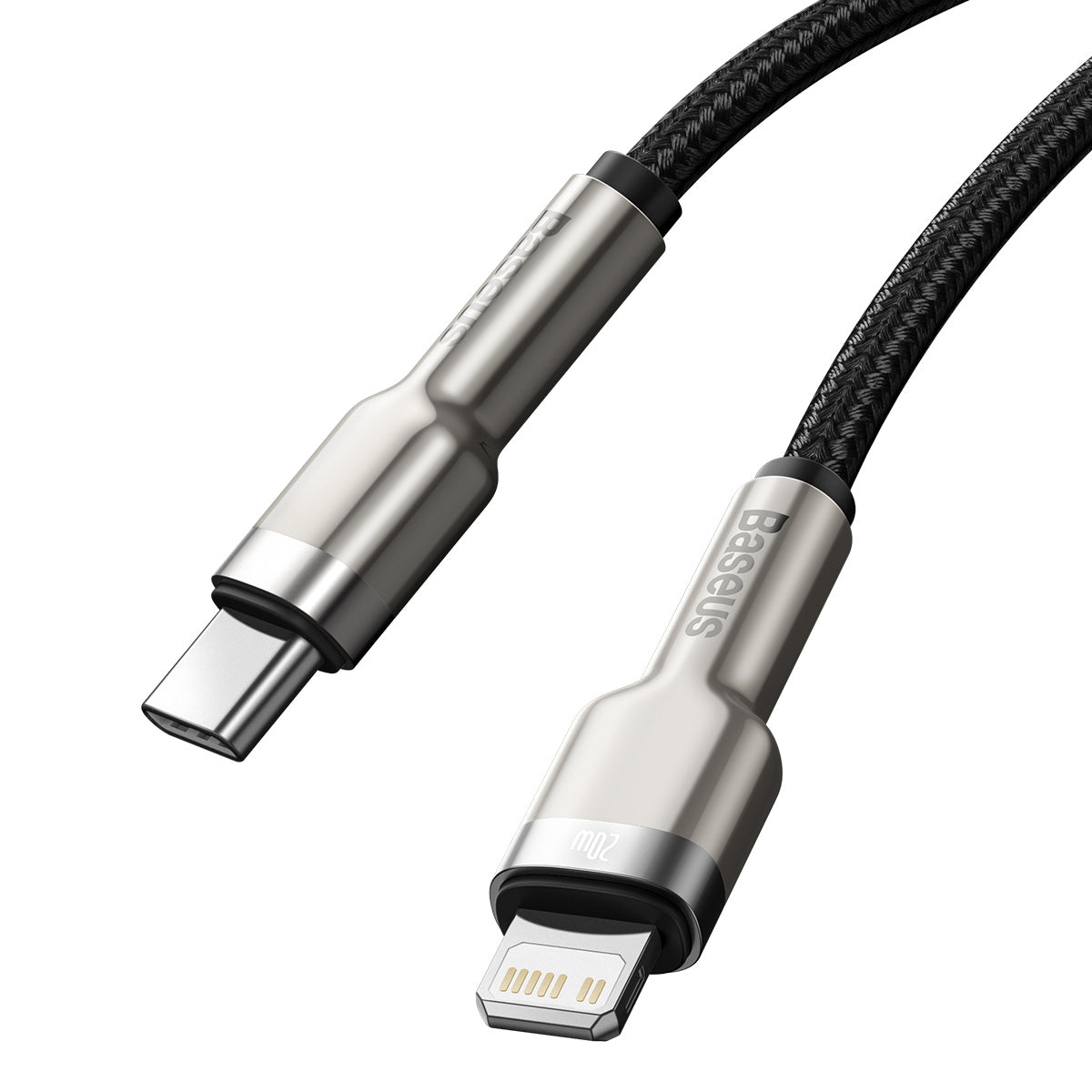 כבל טעינה מתוחכם מבית Baseus Cafule עם מחברי USB-C ו-Lightning