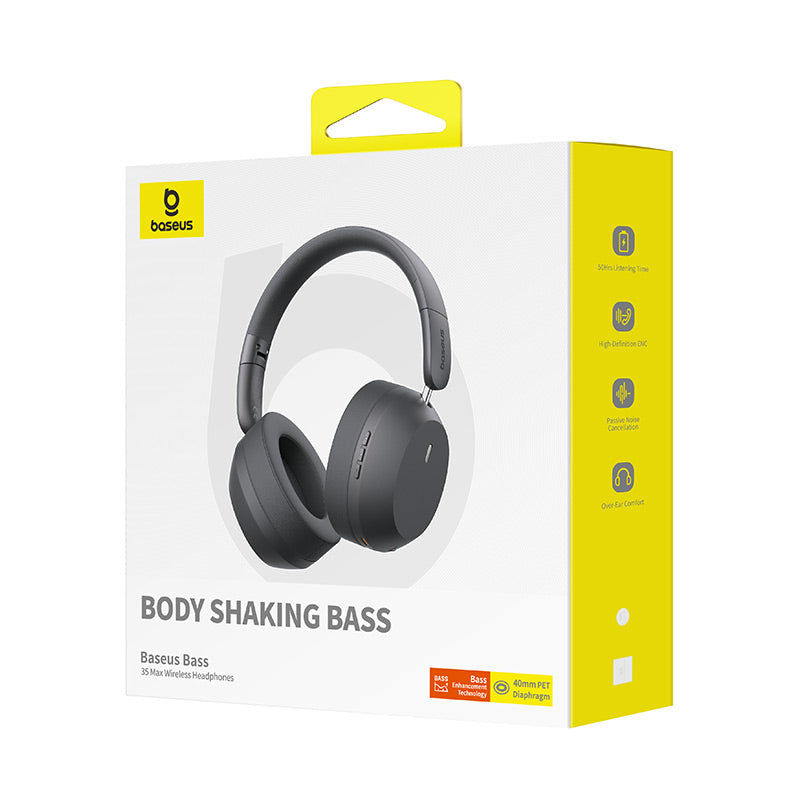 Baseus Bass 35 Max Wireless Headphones - Black