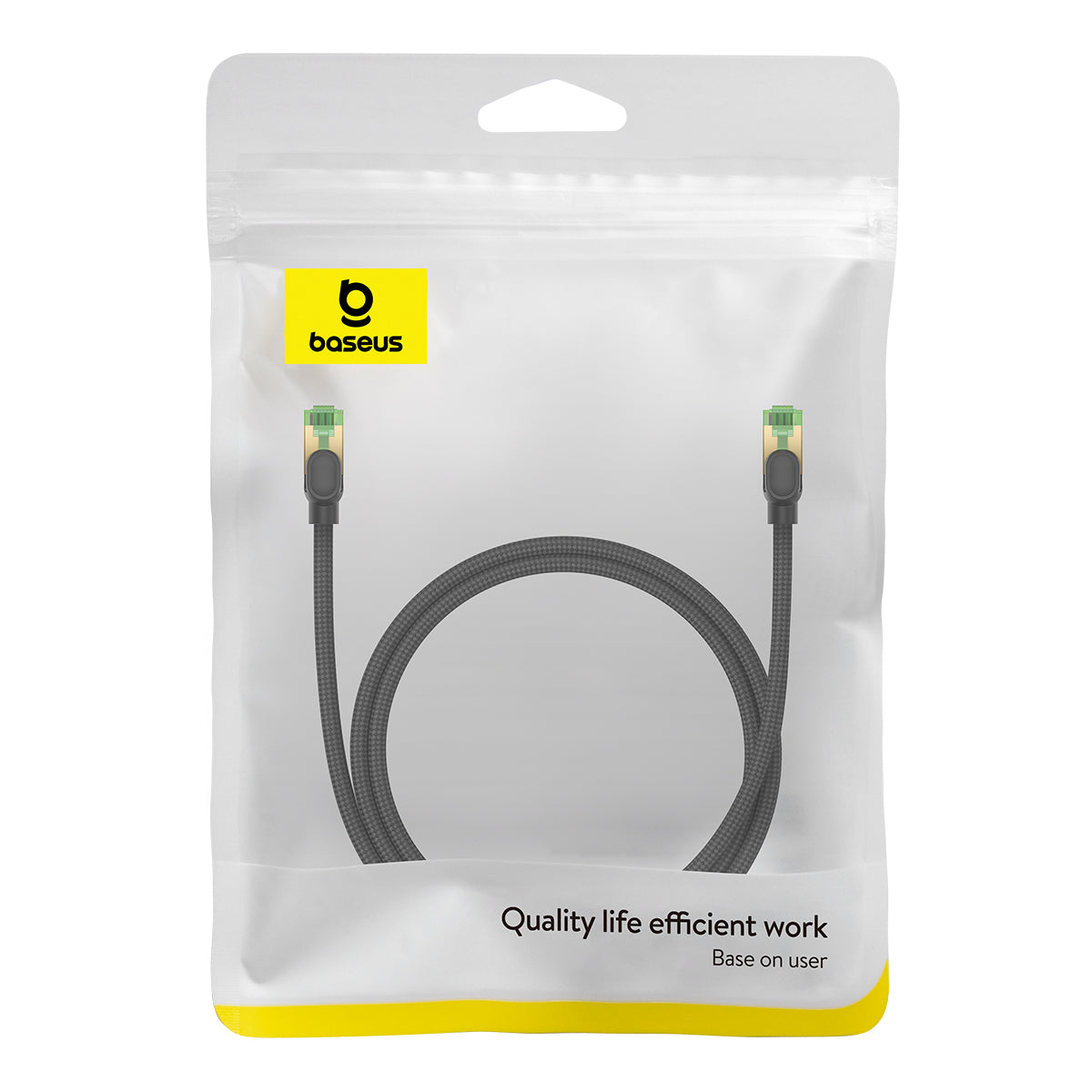 כבל braided אפור לטעינה באריזה עבור Baseus High Speed CAT8 40Gigabit Ethernet Cable 1M