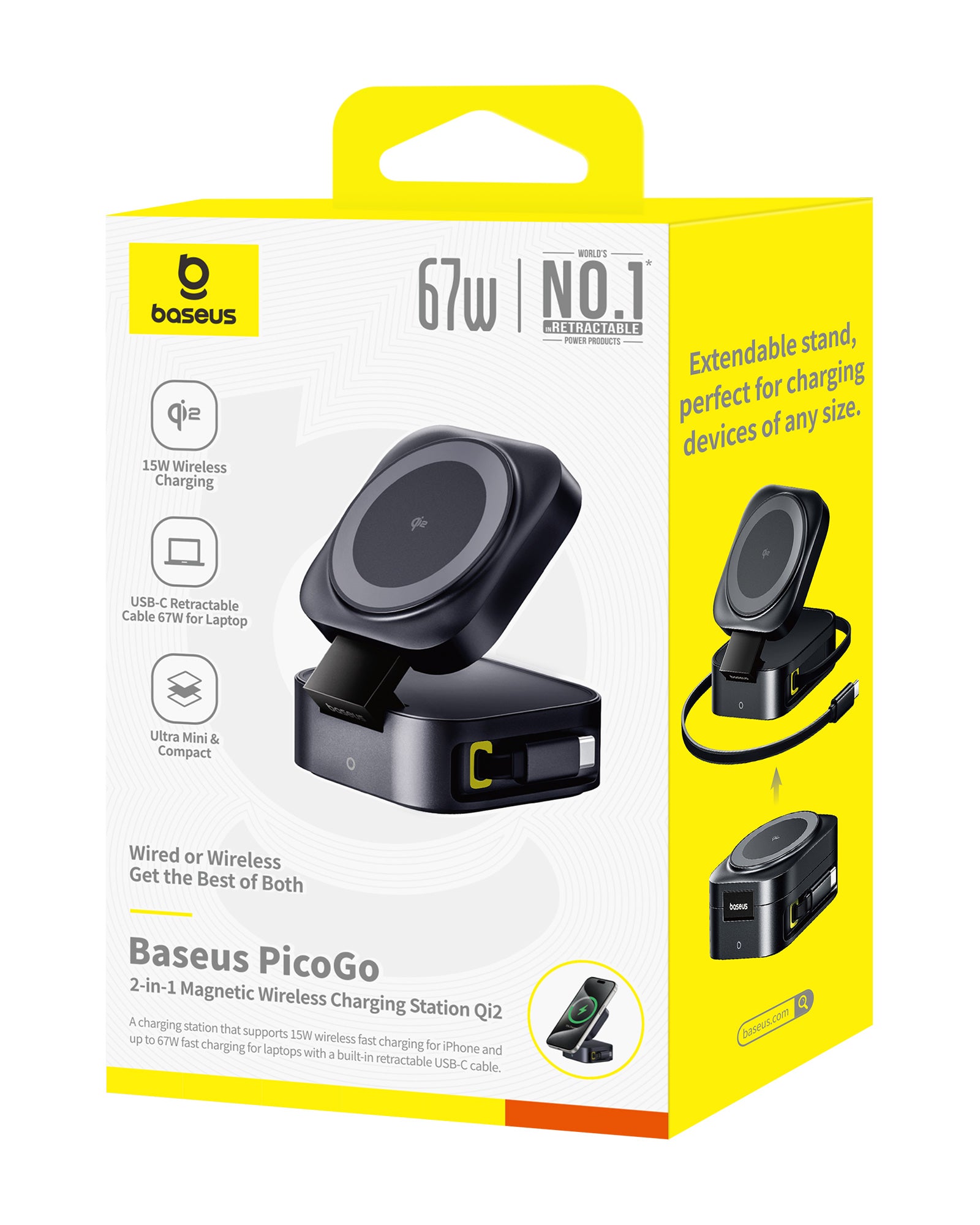 Baseus PicoGo Series 2-in-1 Magnetic Wireless Charger Qi2 6
