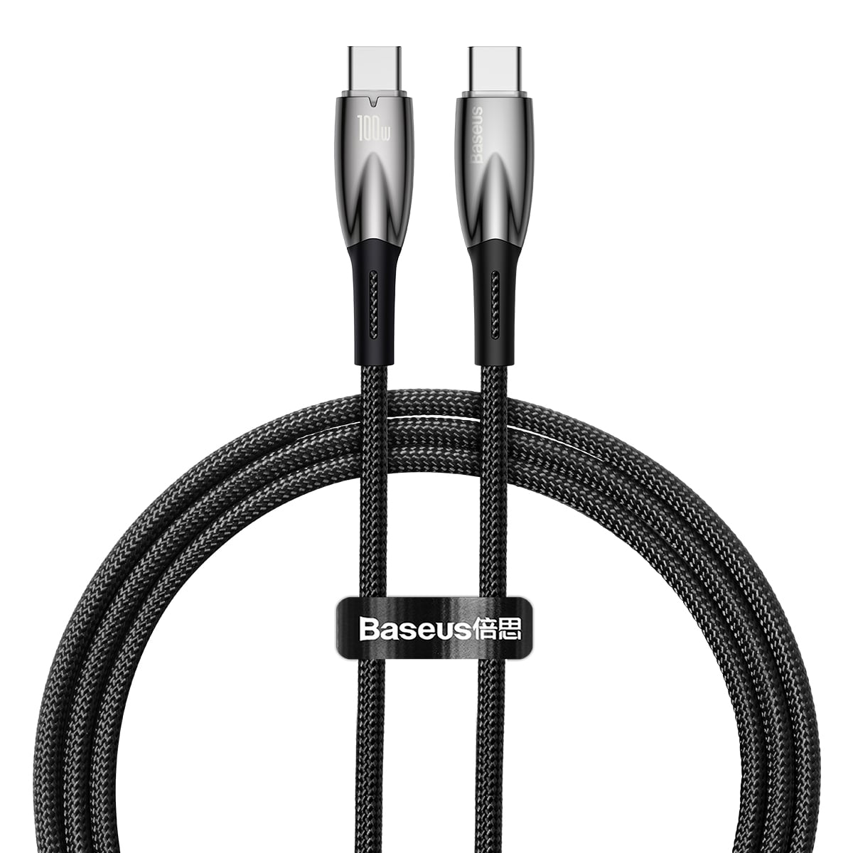 כבל סנכרון וטעינה Baseus Glimmer Series Fast Charging Data Cable Type-C to Type-C 100W באורך 1 מטר - צבע שחור