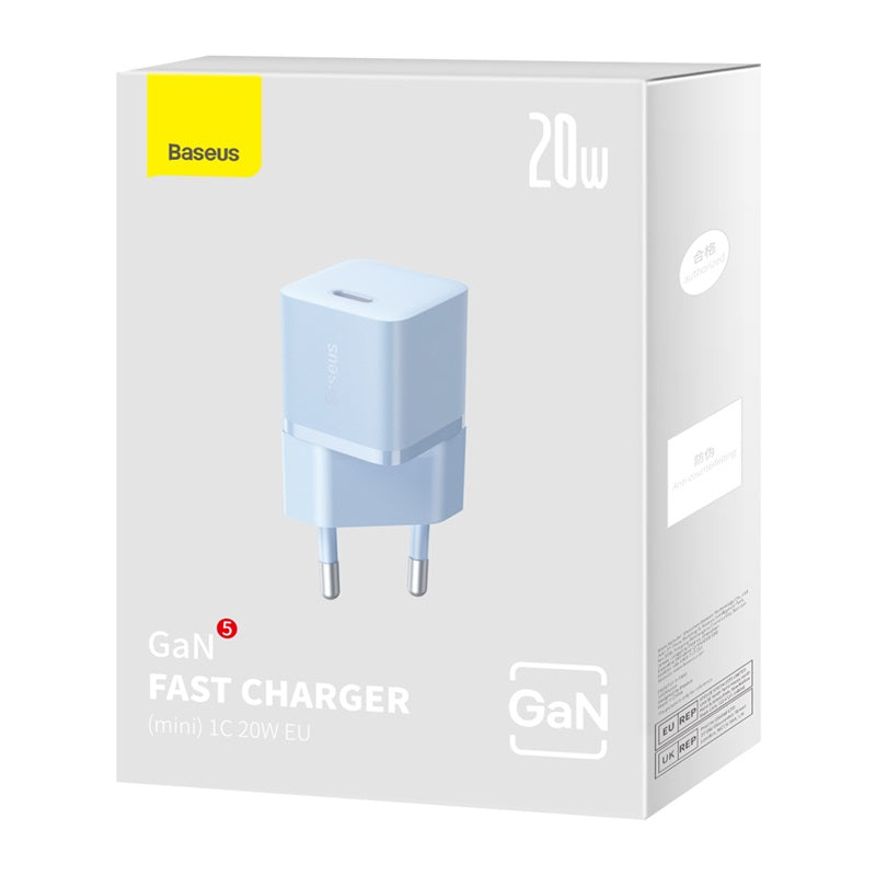 מטען קיר מהיר Baseus GaN5 Fast Charger(mini) 1C 20W