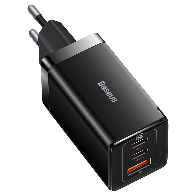 מטען קיר מהיר Baseus Fast Charger 2C+U 65W with Cable C to C 100W