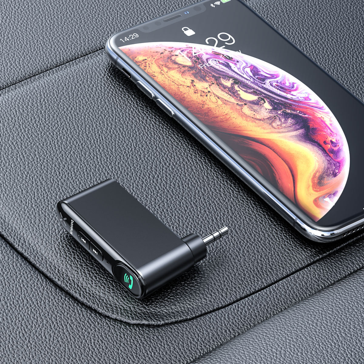 משדר אודיו Baseus BSBA-02 מחיבור AUX ל Bluetooth שחור