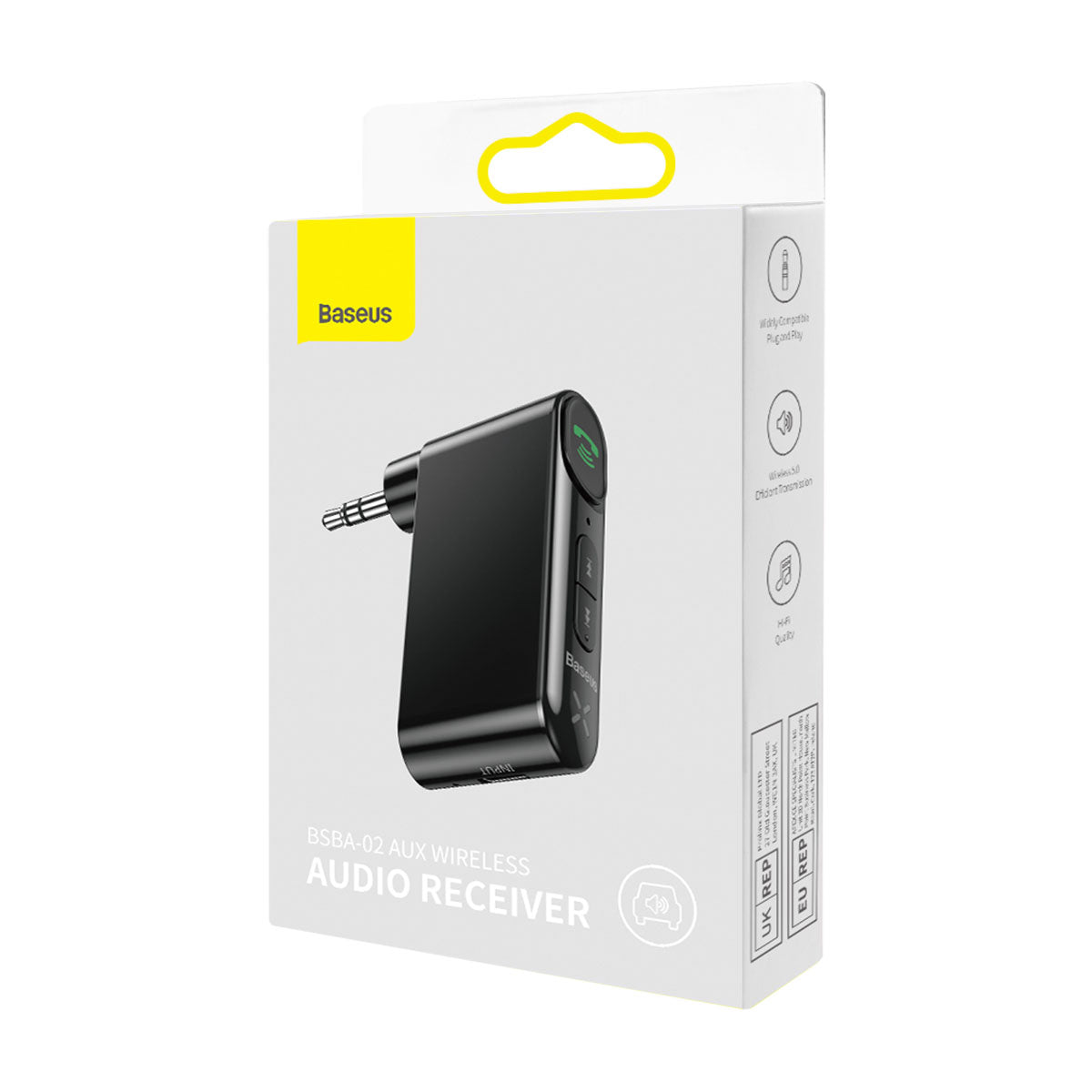 משדר אודיו Baseus BSBA-02 מחיבור AUX ל Bluetooth שחור