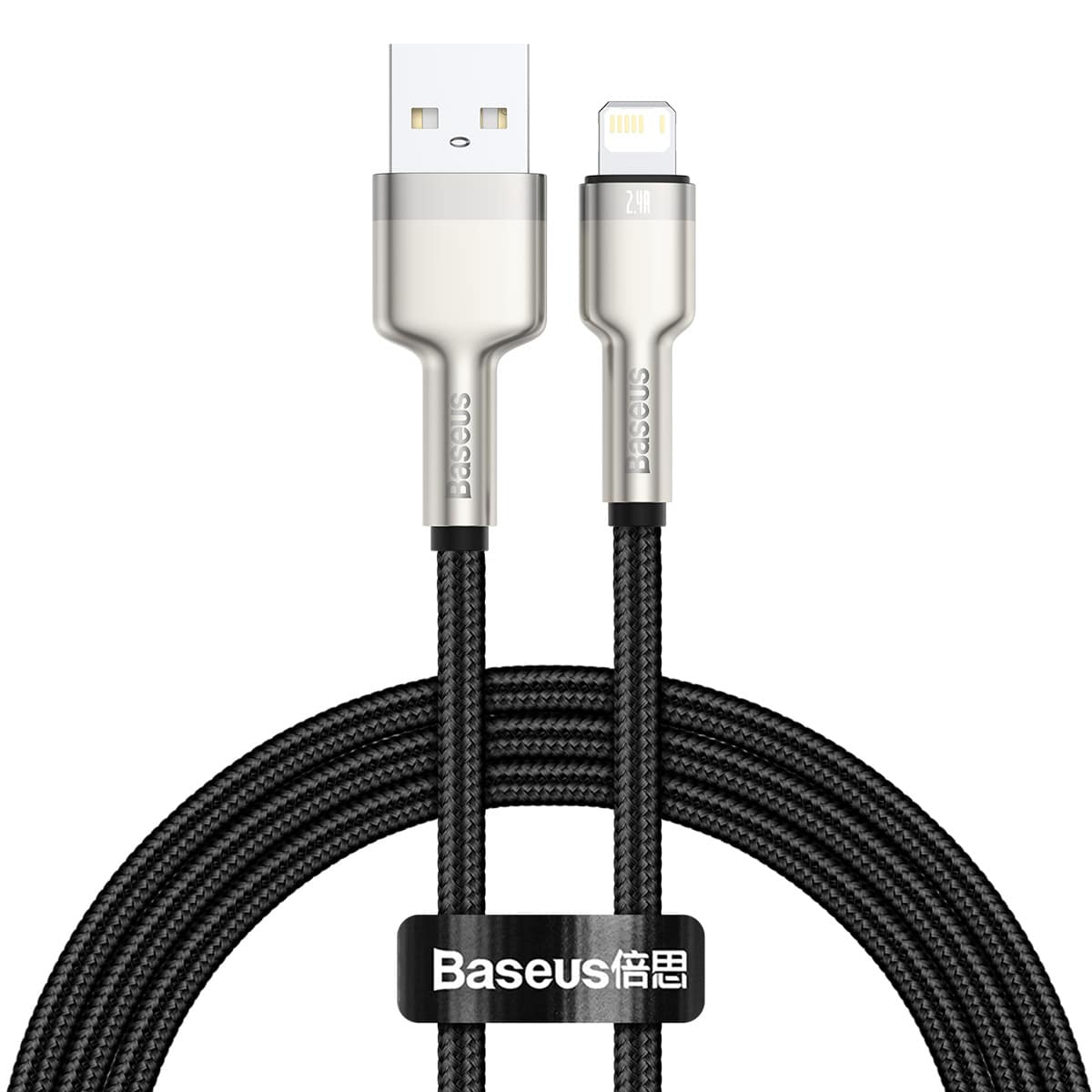 כבל סנכרון וטעינה Baseus Cafule USB - Lightning 2.4A באורך 1 מטר - צבע שחור