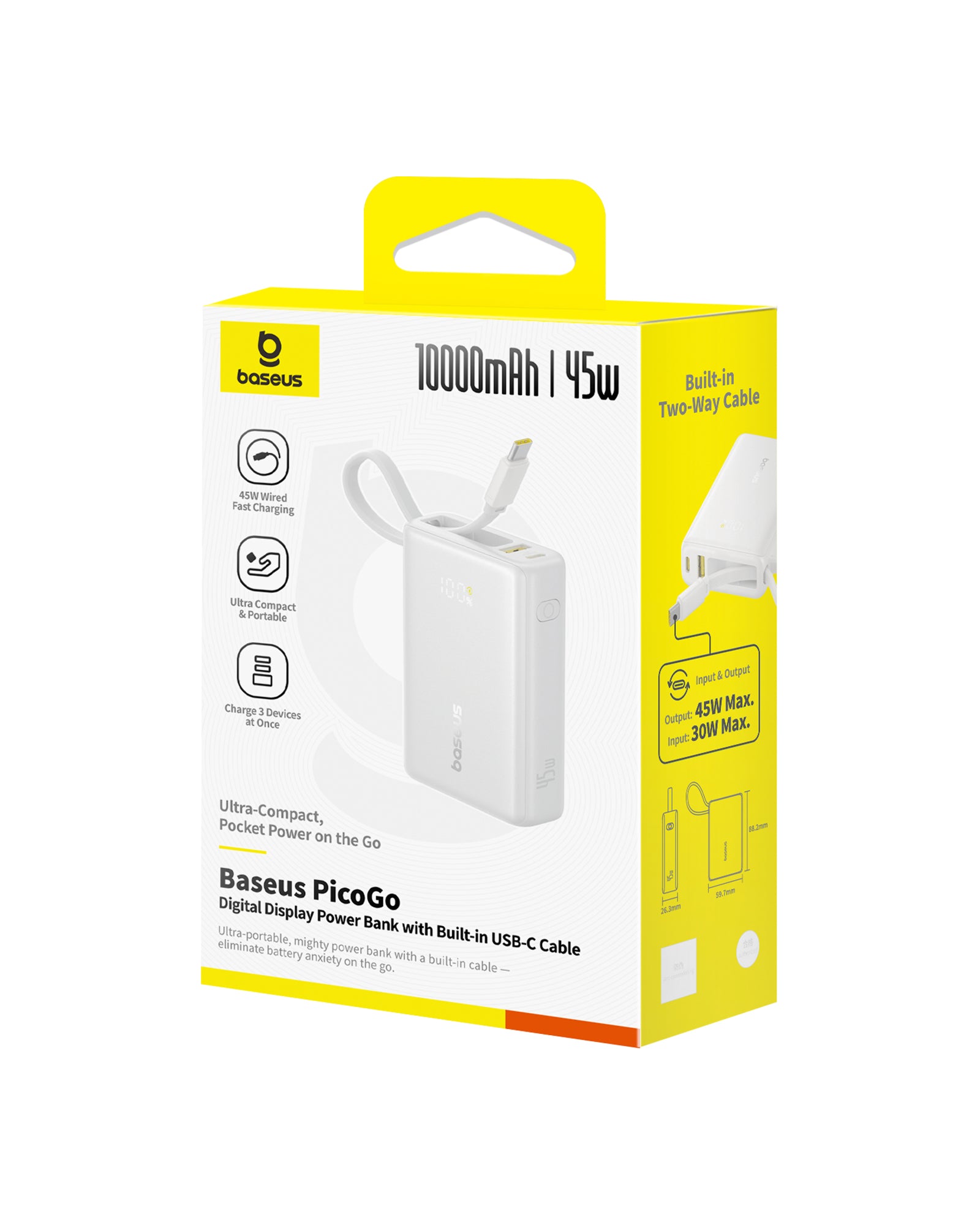 Baseus PicoGo Digital Display Power Bank 10000mAh 45W Moon