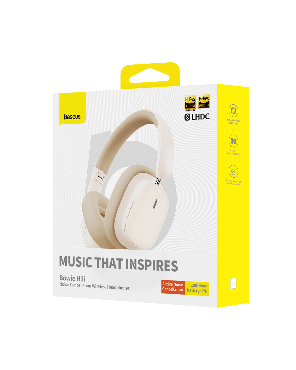 אוזניות אלחוטיות עם מסנן רעשים Baseus Bowie H1i - White