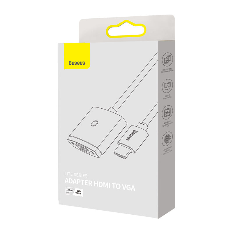 מתאם למסכים Baseus Adapter HDMI to VGA 3.5 mm Aux & Micro USB