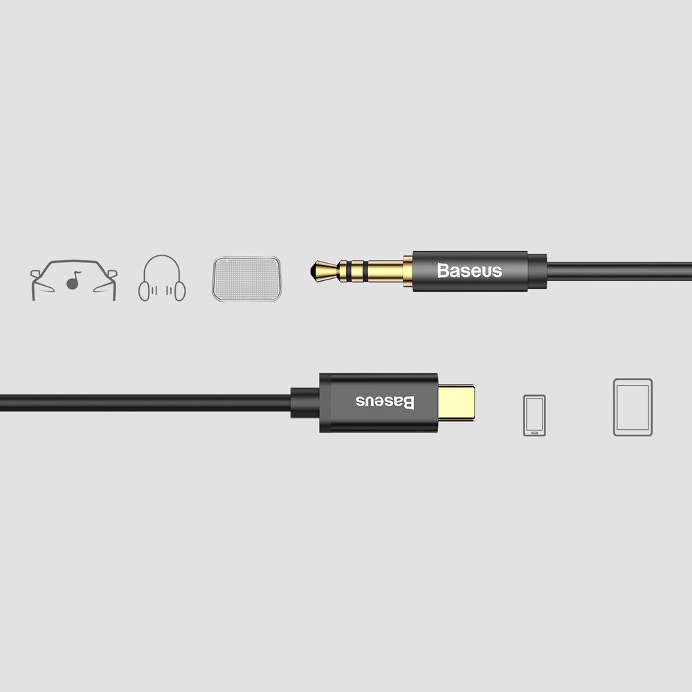כבל מתאם אודיו Baseus Yiven Type-C male To 3.5 male Audio Cable M01