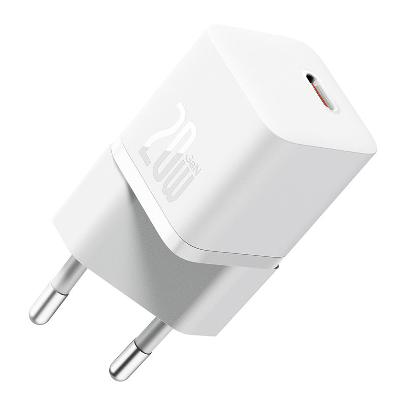 מטען קיר Baseus GaN5 20W USB-C עם כבל USB-C 1m - לבן