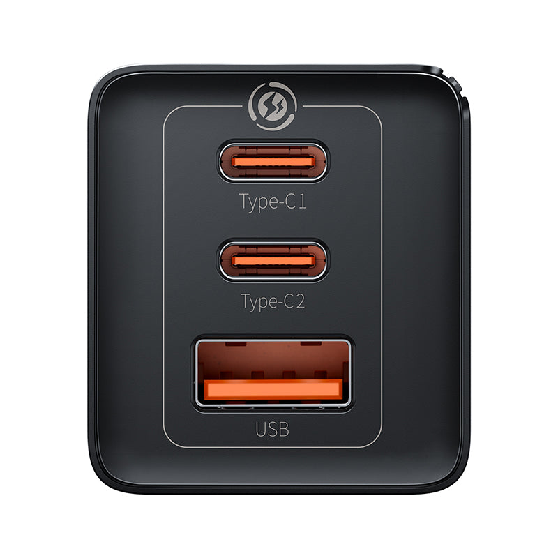 מטען קיר מהיר Baseus Fast Charger 2C+U 65W with Cable C to C 100W