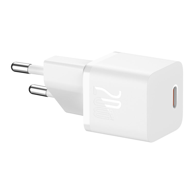 מטען קיר Baseus GaN5 20W USB-C עם כבל USB-C 1m - לבן