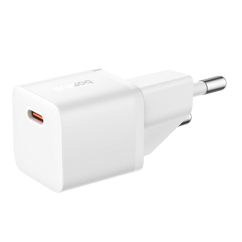 מטען קיר Baseus GaN5 20W USB-C עם כבל USB-C 1m - לבן