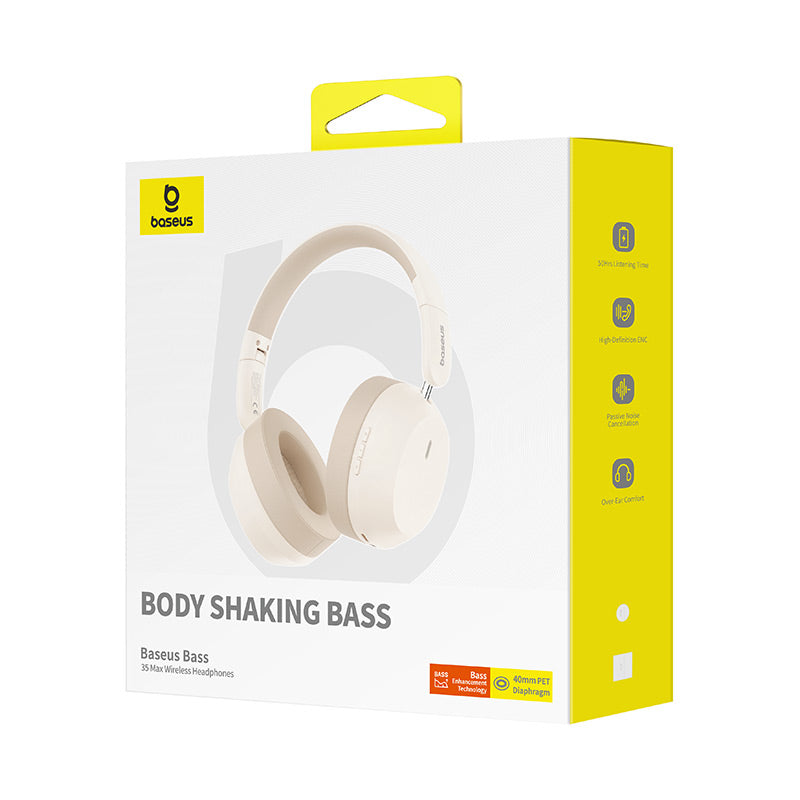 Baseus Bass 35 Max Wireless Headphones - White