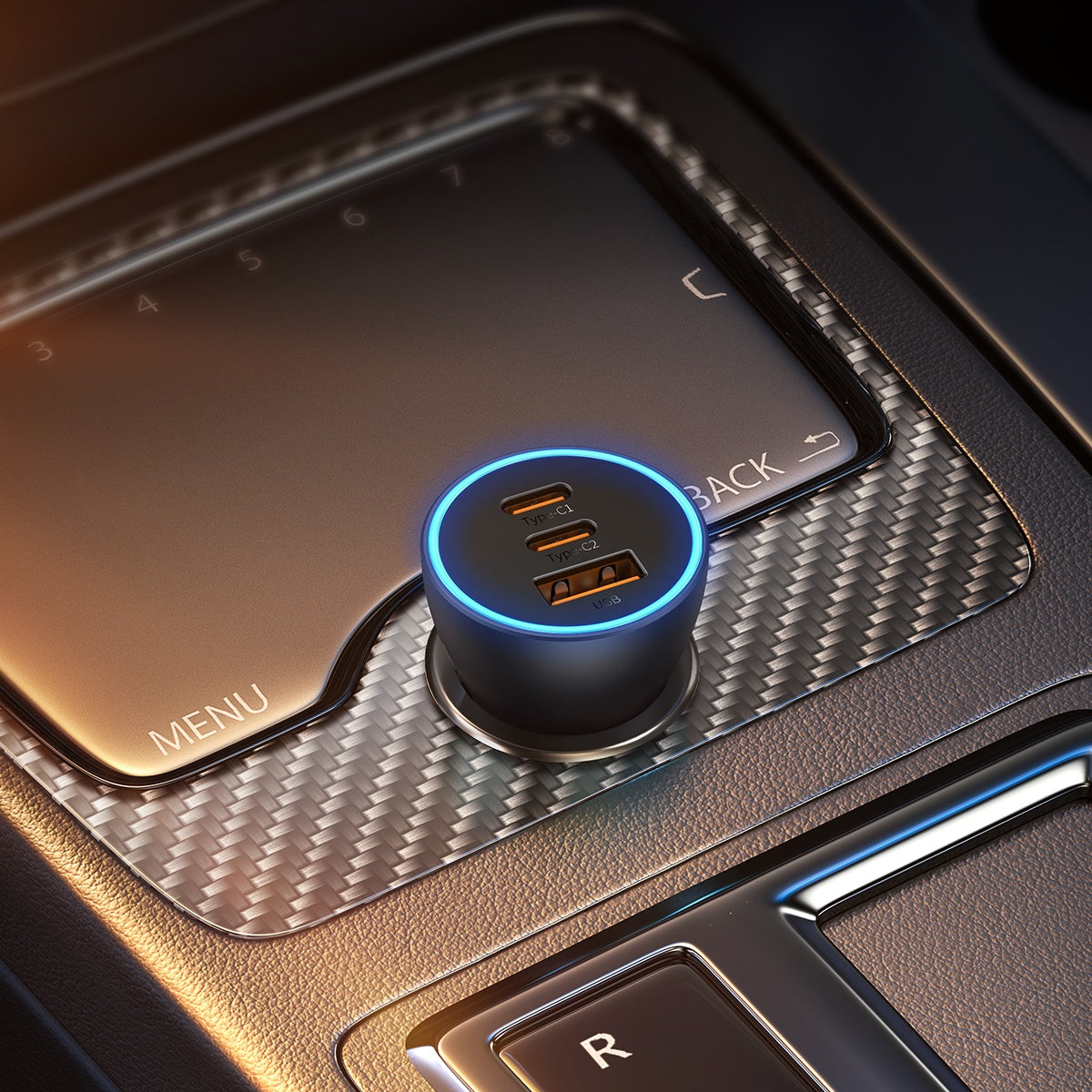 Baseus Contactor Pro Triple Car Charger 65W U+C+C Gray