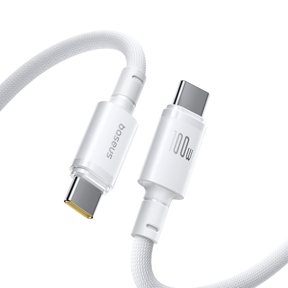 Baseus New Braided Fast Charging Cable C to C 100W White 2M