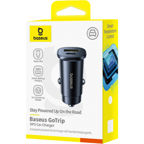 Baseus GoTrip Car Charger C+U 30W Cosmic Black